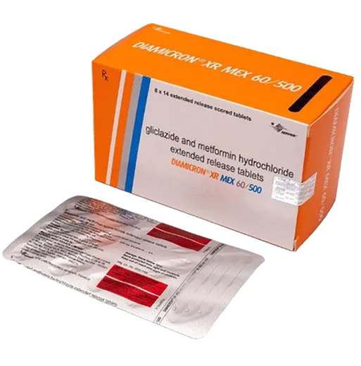 diamicron xr mex 60/500mg tablet 15's